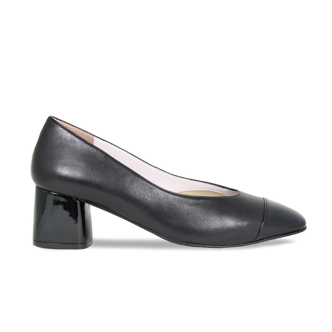 Valencia: Black Leather & Patent Shoes Sole Bliss