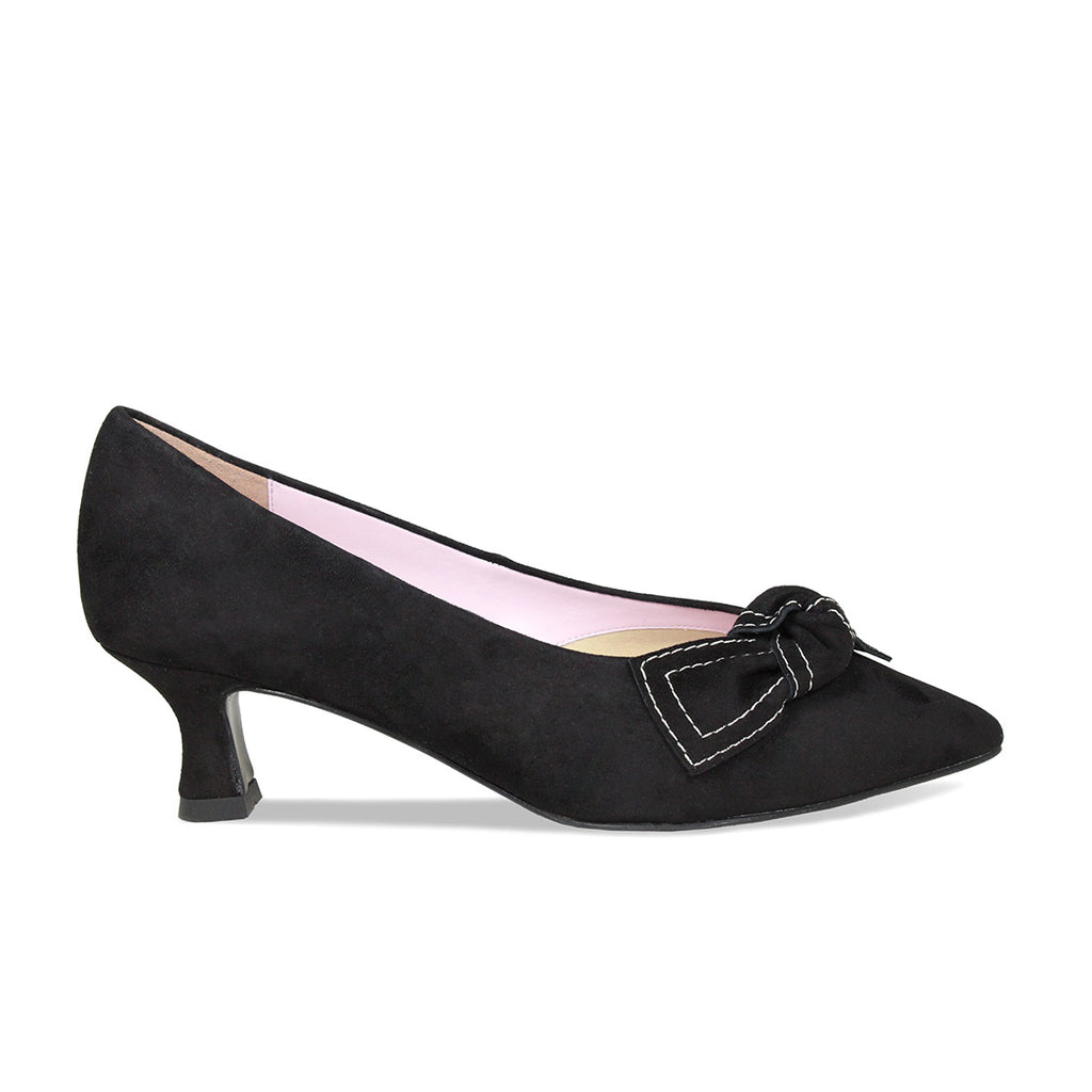 Katie Black Suede Elegant Heels for Bunions Sole Bliss