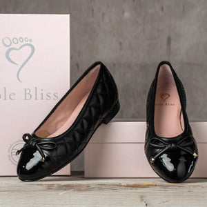 Royal: Black Quilted Leather & Patent Shoes Sole Bliss