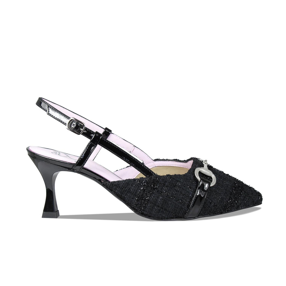 Sole Bliss Addison Black Tweed & Patent Shoes