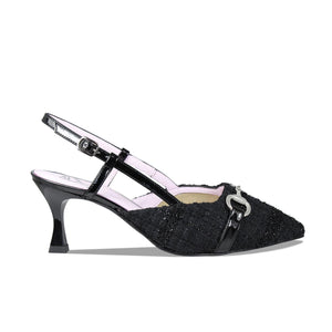 Addison: Black Tweed & Patent Shoes Sole Bliss