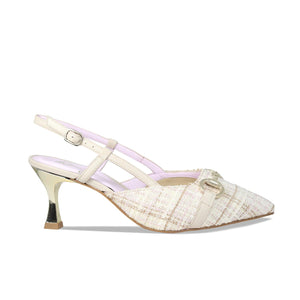 Addison: Cream Tweed & Leather Shoes Sole Bliss
