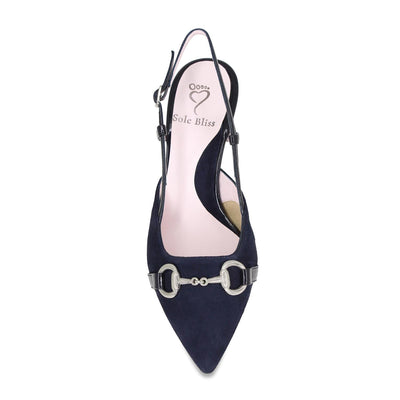 Addison: Navy Suede & Patent Shoes Sole Bliss