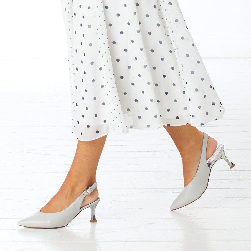 Audrey: Pale Grey Leather Shoes Sole Bliss