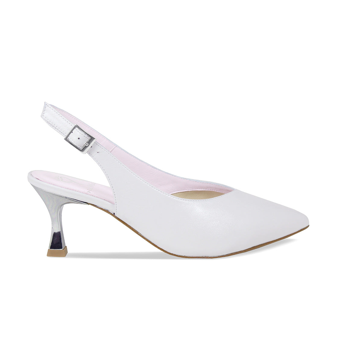 Audrey: Pale Grey Leather – Elegant Mid-Heels for Bunions | Sole Bliss