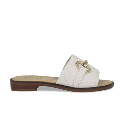Bardot: Cream Weave Leather