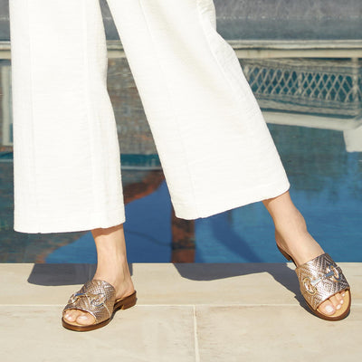 Bardot: Metallic Weave Leather