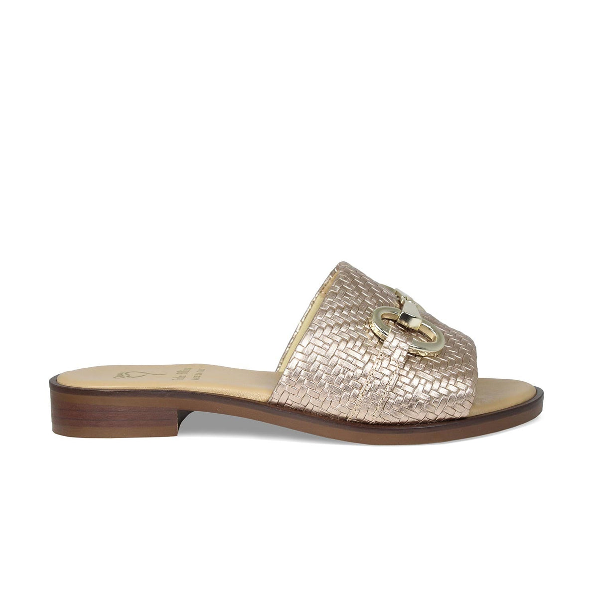 Sole Bliss Bardot Metallic Weave Leather Shoes