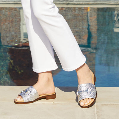 Bardot: Silver Weave Leather