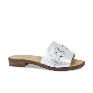 Bardot: Silver Leather Shoes Sole Bliss