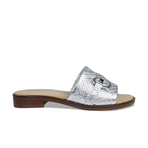 Bardot: Silver Weave Leather Shoes Sole Bliss