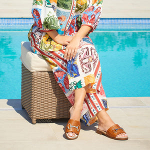 Bardot: Tan Weave Leather Shoes Sole Bliss