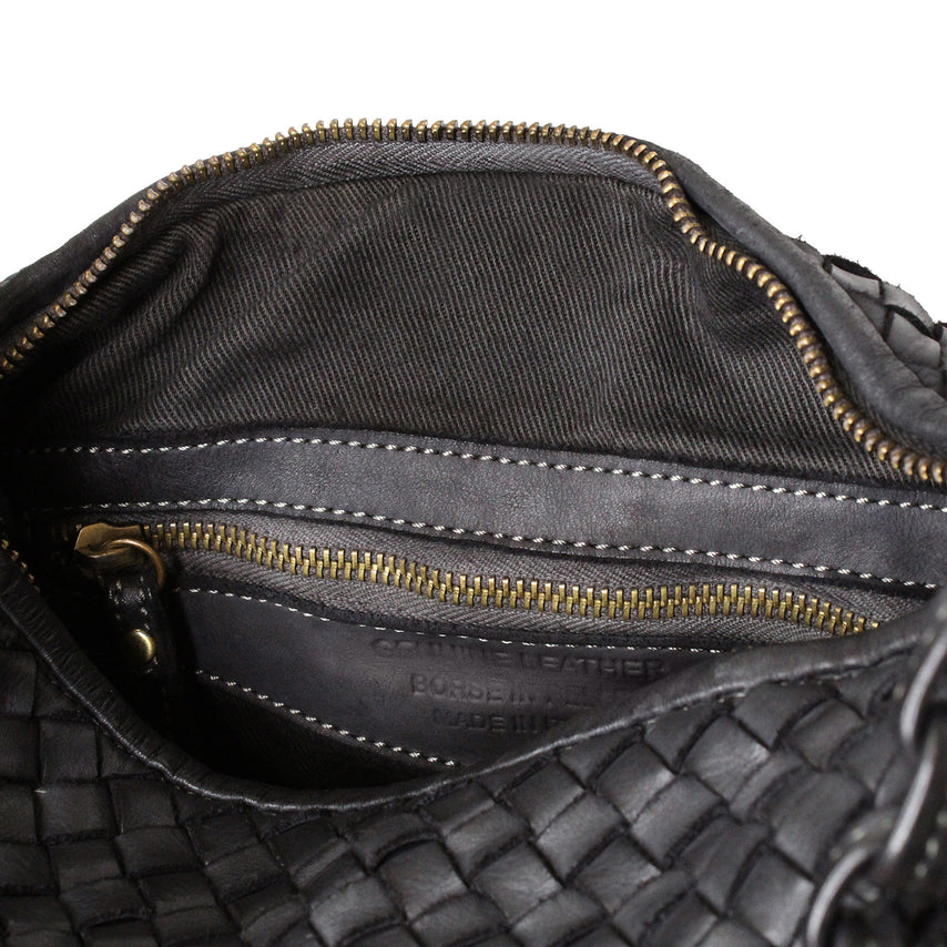 Bethany: Black Weave Leather Bags Sole Bliss Black Weave Leather