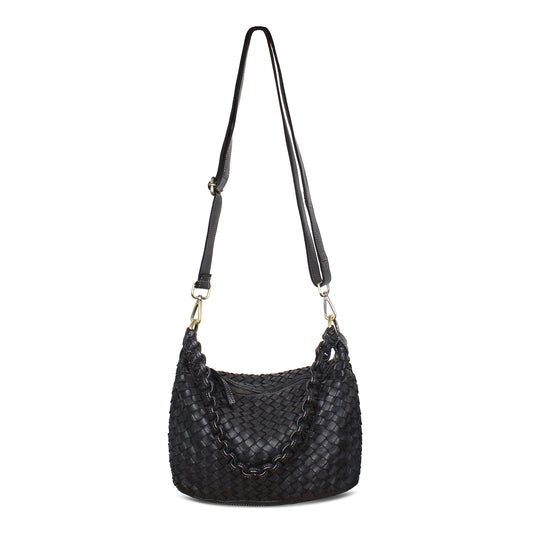 Bethany: Black Weave Leather Bags Sole Bliss Black Weave Leather