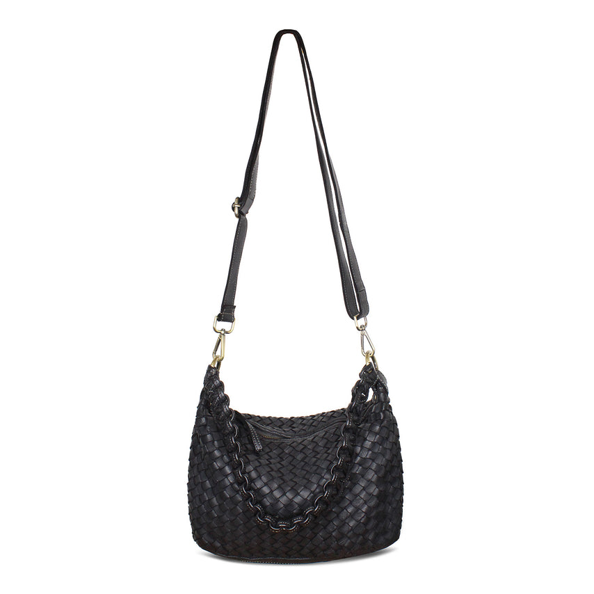 Bethany: Black Weave Leather Bags Sole Bliss Black Weave Leather