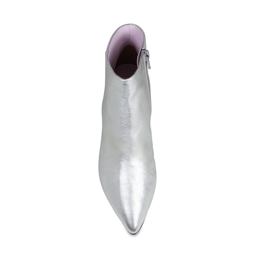 Billie: Silver Leather Boots Sole Bliss