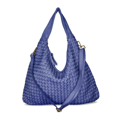 Blythe: Denim Weave Leather Bags Sole Bliss