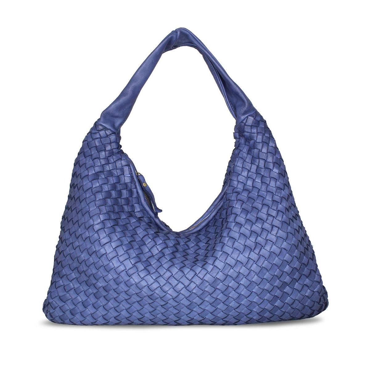 Blythe: Denim Weave Leather Bags Sole Bliss
