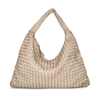 Blythe: Cream Weave Leather Bags Sole Bliss