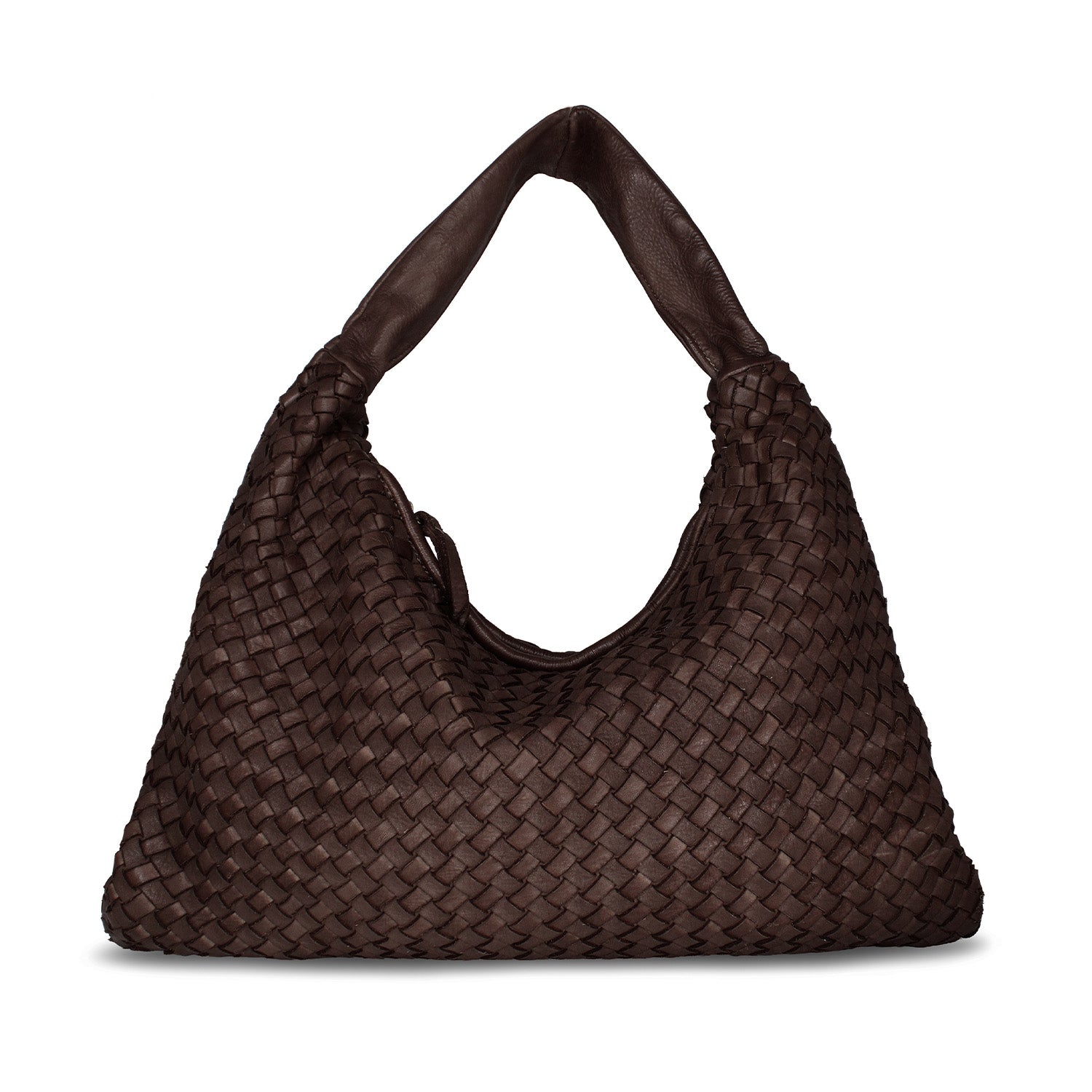 Blythe: Chocolate Brown Weave Leather Bags Sole Bliss Chocolate Weave Leather