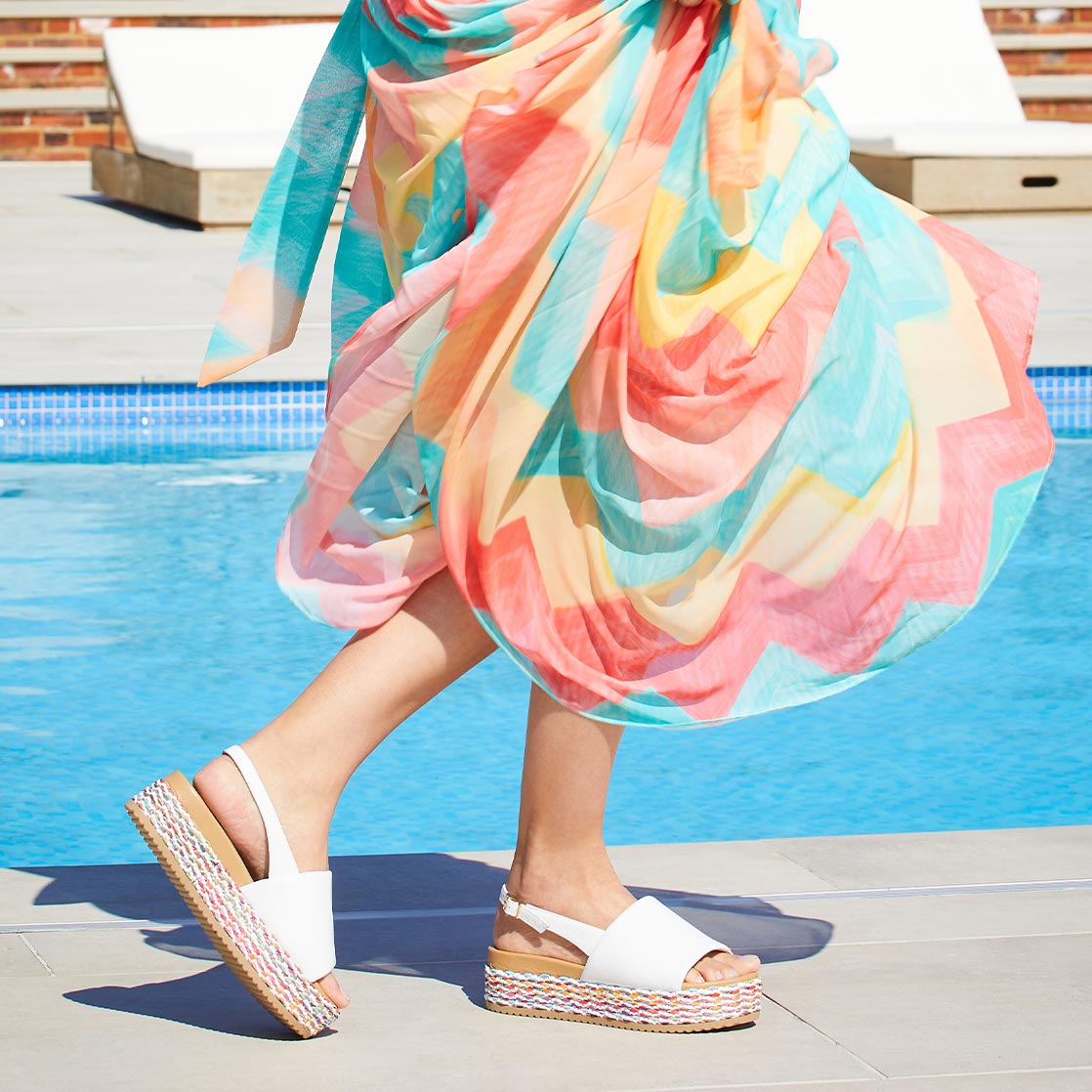 Brandy: White Leather & Multi Shoes Sole Bliss