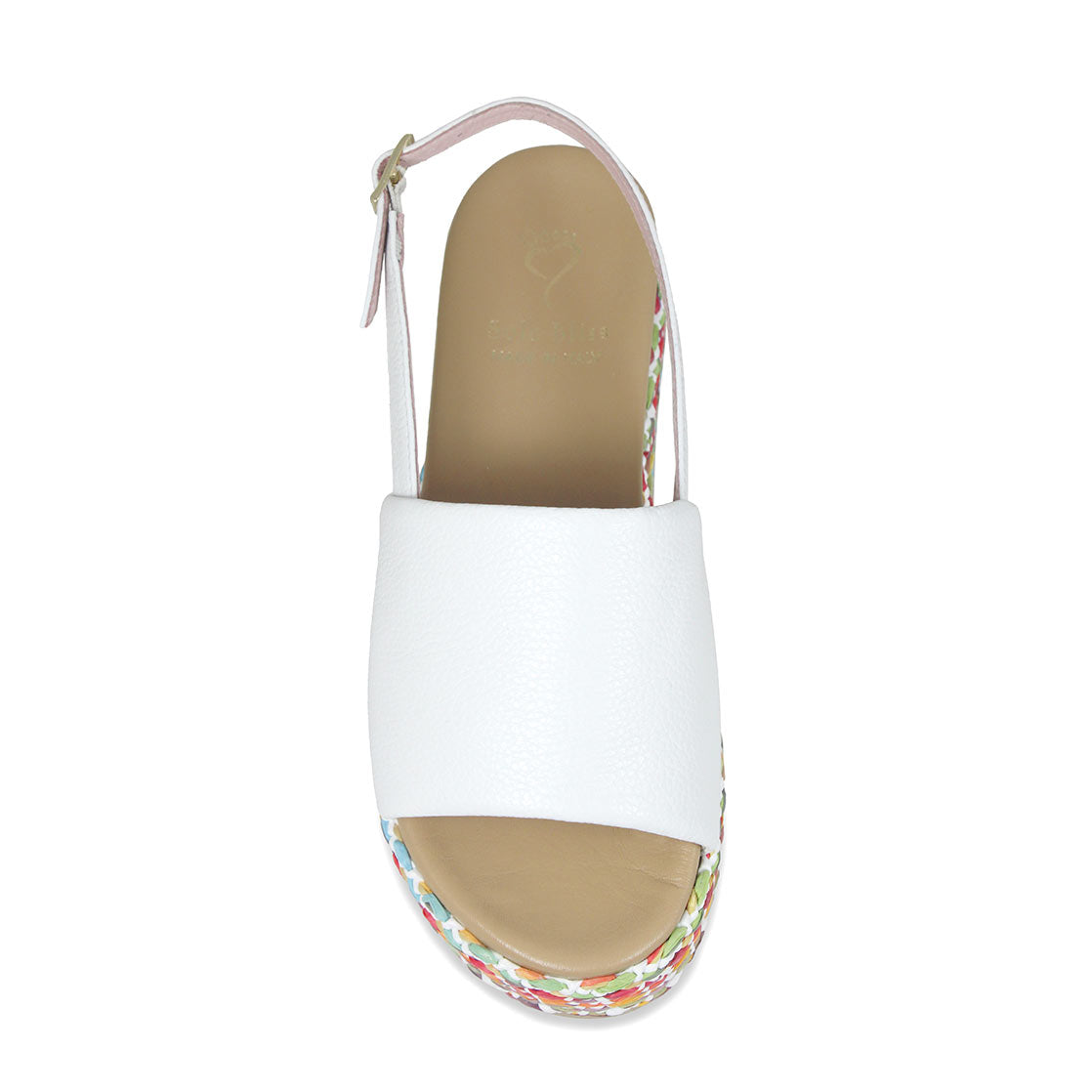 Brandy: White Leather & Multi Shoes Sole Bliss