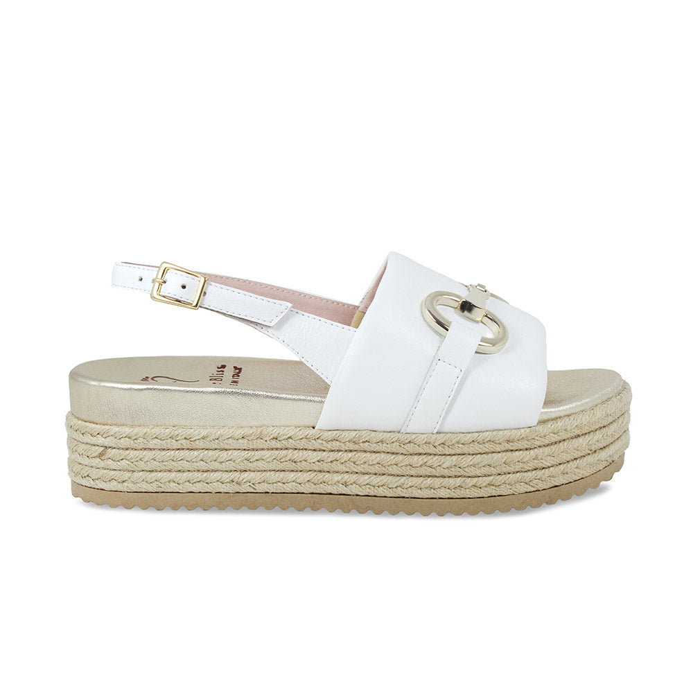 Bree: White Leather Shoes Sole Bliss