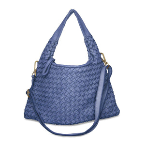 Bronte: Denim Weave Leather Bags Sole Bliss