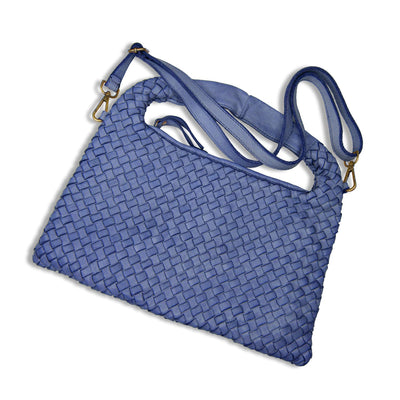 Bronte: Denim Weave Leather Bags Sole Bliss