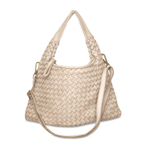Bronte: Pale Taupe Weave Leather Bags Sole Bliss