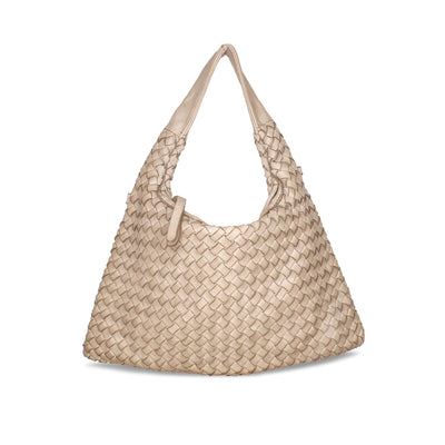 Bronte: Cream Weave Leather Bags Sole Bliss