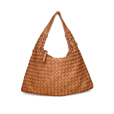 Bronte: Tan Weave Leather Bags Sole Bliss