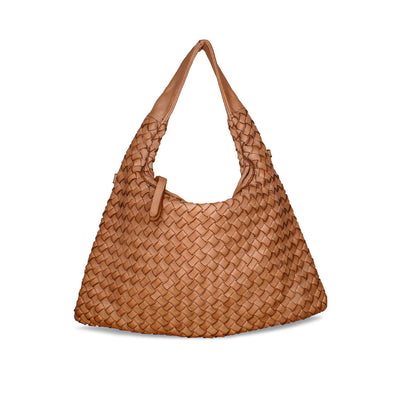 Bronte: Tan Weave Leather Bags Sole Bliss Tan Weave Leather