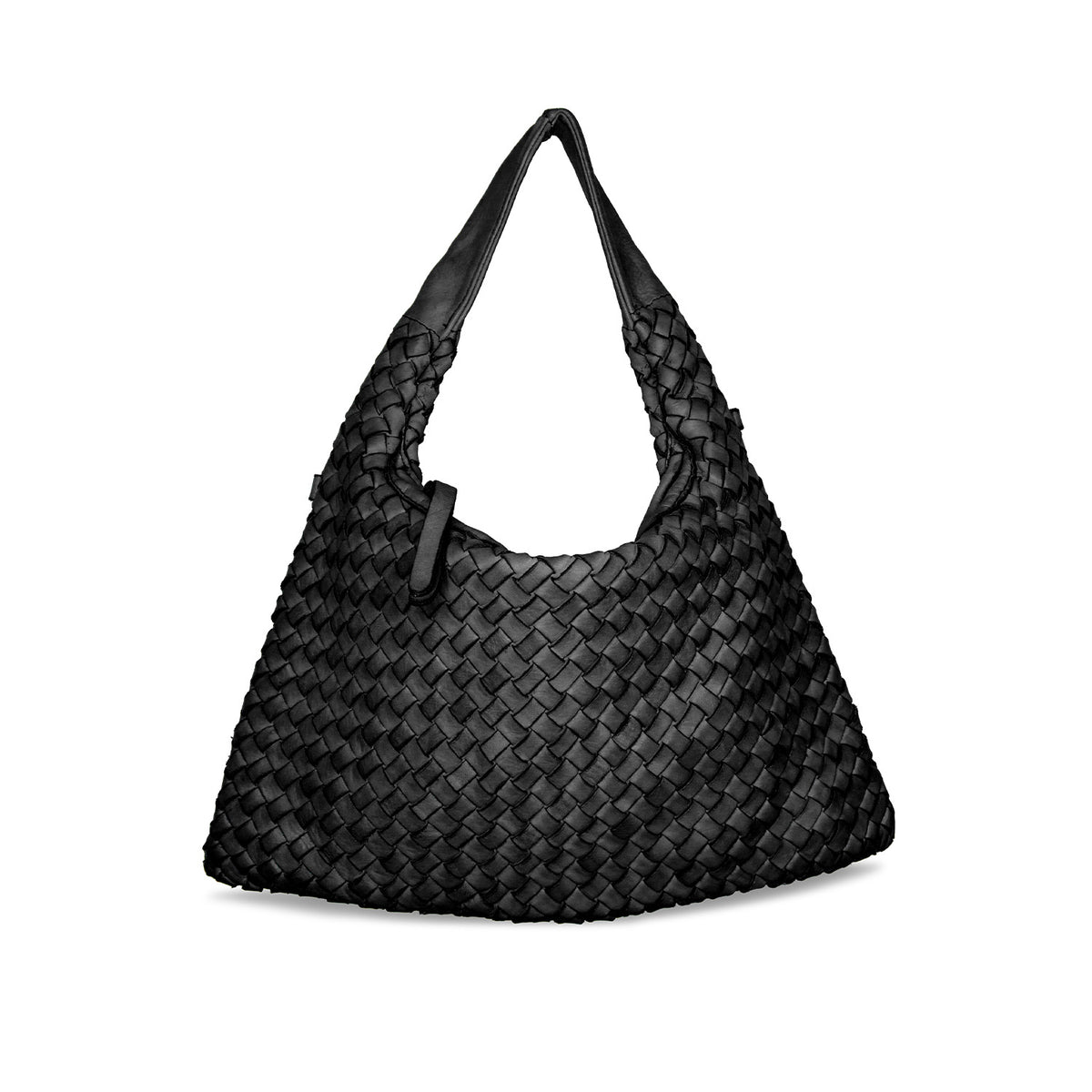 Bronte: Black Weave Leather Bags Sole Bliss Black Weave Leather