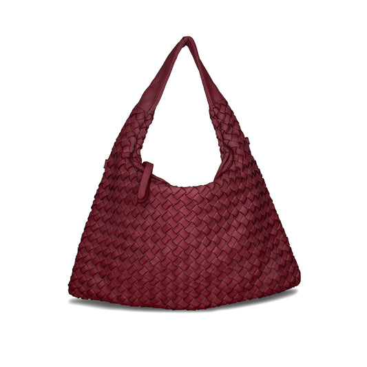 Bronte: Bordeau Weave Leather Bags Sole Bliss Bordeau Weave Leather