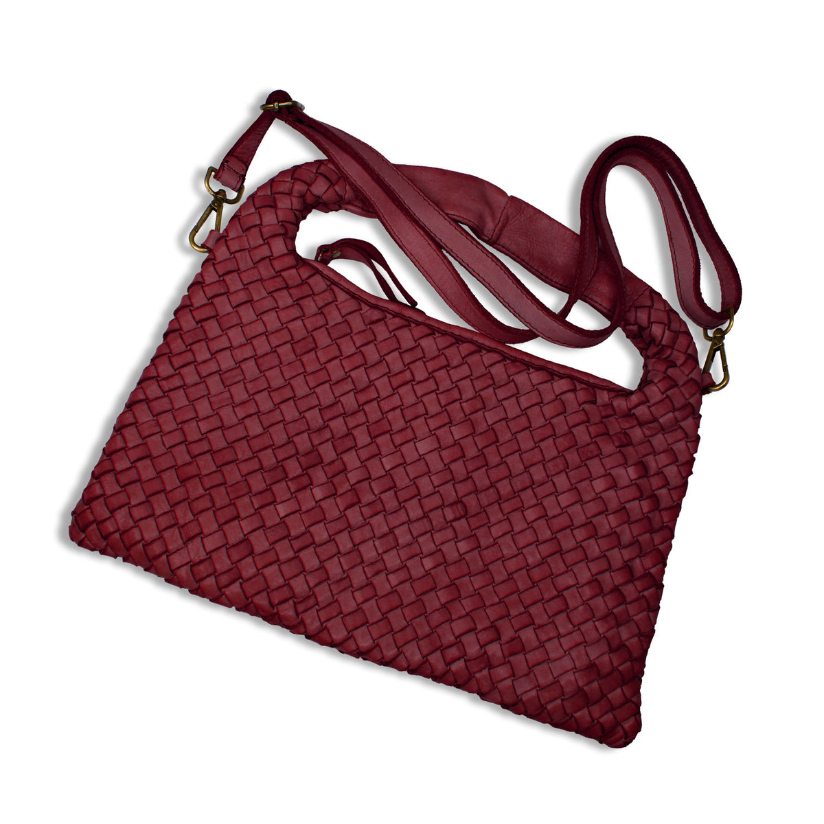 Bronte: Bordeau Weave Leather Bags Sole Bliss Bordeau Weave Leather