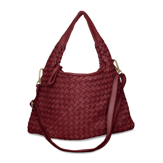 Bronte: Bordeau Weave Leather Bags Sole Bliss Bordeau Weave Leather