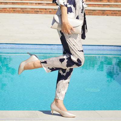 Carmen: Pale Taupe Patent Leather
