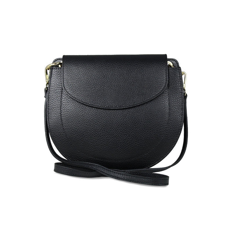 Carnaby: Black Leather – Chic Leather Saddle Bag | Sole Bliss