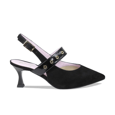 Charlotte: Black Suede & Patent