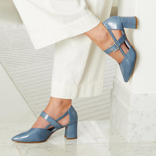 Chloe: Denim Patent Leather Shoes Sole Bliss