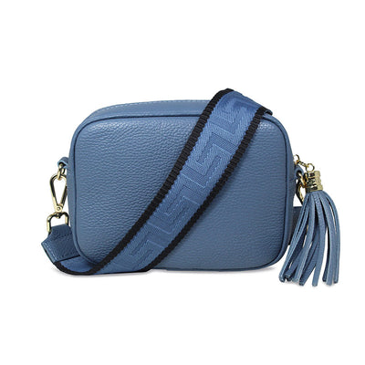Coco: Denim Leather – Blue Leather Crossbody Bag | Sole Bliss
