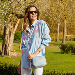 Coco: Pale Blue Leather Bags Sole Bliss