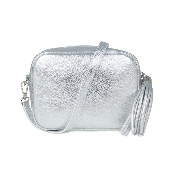 Black and silver crossbody bag sale