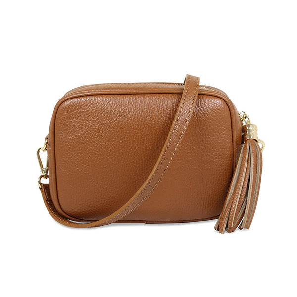 Beige and Brown Premium Cotton / Calfskin Leather Striped Crossbody Ba –  Timeless Vintage