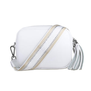 Coco: White Leather & Cream Trim Bags Sole Bliss