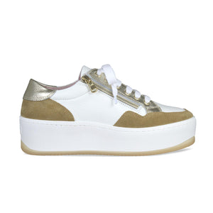 Dandy: White Leather & Tan Suede Shoes Sole Bliss