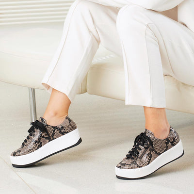 Demi: Natural Snake Print Leather