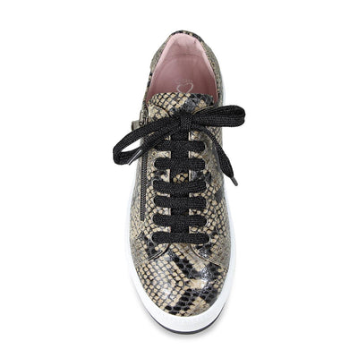 Demi: Natural Snake Print Leather
