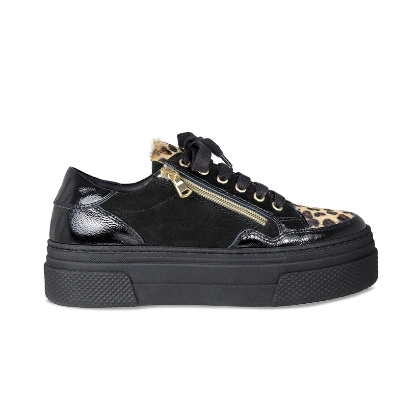 Denver-Fur: Black Patent, Suede & Luxe Leopard Shoes Sole Bliss